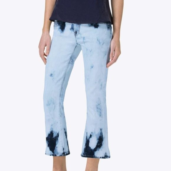 NWT J BRAND 24 Selena Bleached Boot cut Crop Jeans Trance Flare Tie Dye 228$ - Picture 1 of 11